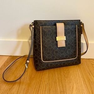 Calvin Klein Neutral Crossbody Handbag with adjustable strap